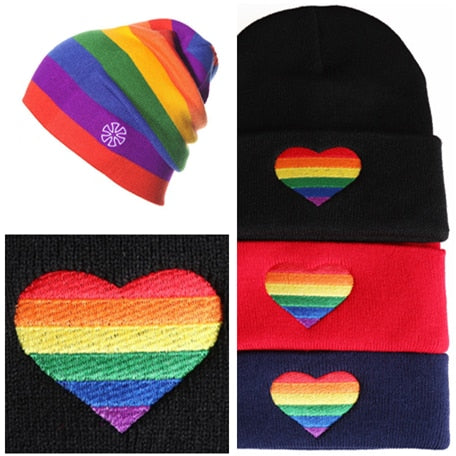 LGBT Pride Rainbow Woolen Knitted Hat