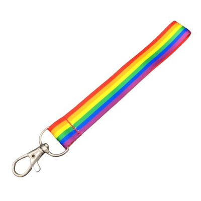 LGBT Rainbow Pride Colorful Striped Lanyard Key Chains
