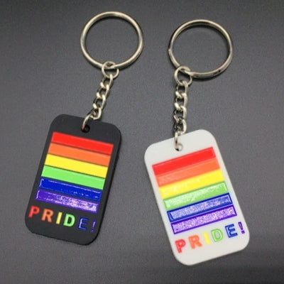 LGBT Rainbow Pride Silicone Keychain Gift With Decorations