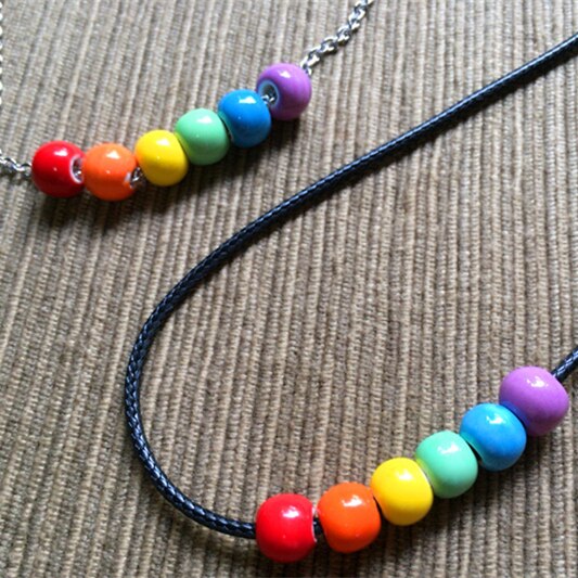 LGBT Rainbow Pride Ceramic Beads Necklace Valentine&