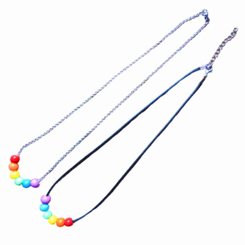 LGBT Rainbow Pride Ceramic Beads Necklace Valentine&