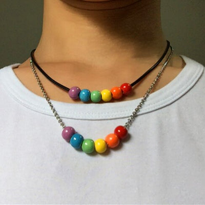 LGBT Rainbow Pride Ceramic Beads Necklace Valentine's Day Gift