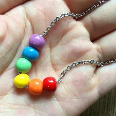 LGBT Rainbow Pride Ceramic Beads Necklace Valentine's Day Gift