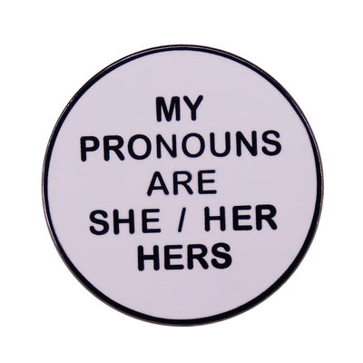 LGBT Pride Parade Transgender Pin Come Out Badge She/Her/Hers Pronouns Brooch