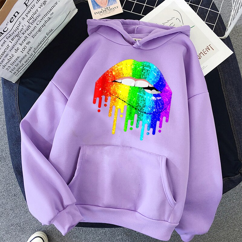 LGBT hoodies rainbow cat Pullovers Long Sleeve Autumn Spring Cute Women Sweatshirt And Hoody Ladies Hooded Love Printed Casual