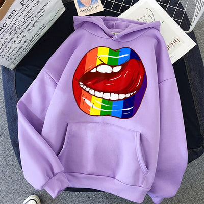LGBT hoodies rainbow cat Pullovers Long Sleeve Autumn Spring Cute Women Sweatshirt And Hoody Ladies Hooded Love Printed Casual