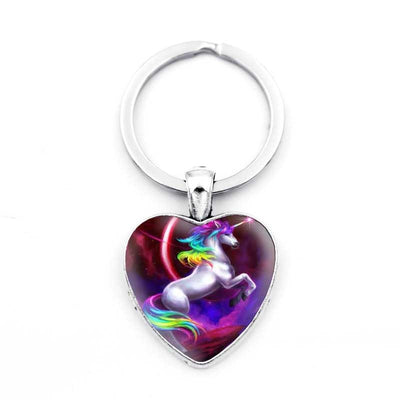 LGBT Metal Heart-shaped Unicorn Key Chain