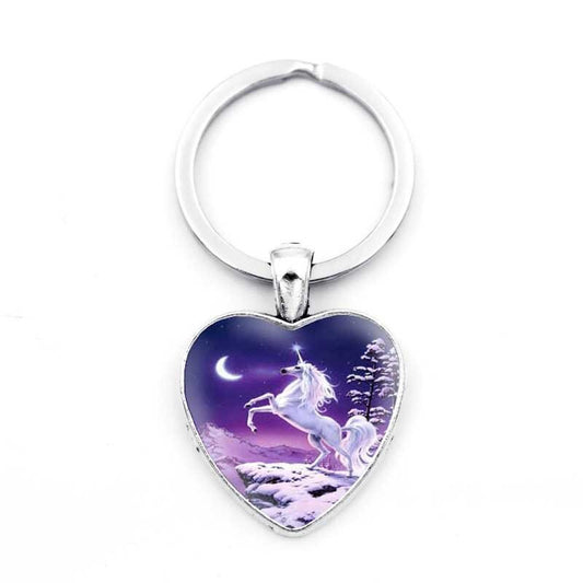 LGBT Metal Heart-shaped Unicorn Key Chain
