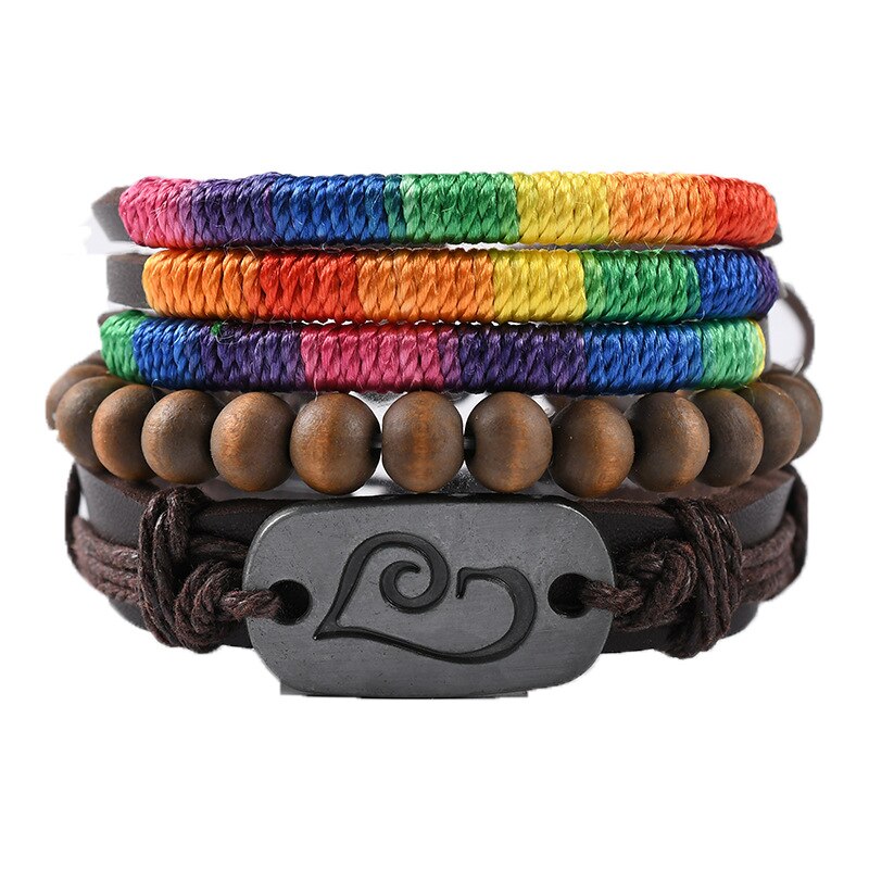 LGBT Rainbow Pride Colorful Braided Bracelets Valentine&