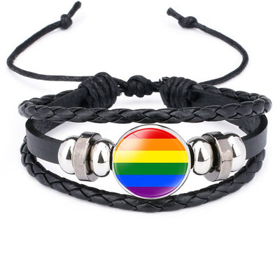 LGBT Rainbow Pride Bracelet With Identity Charm