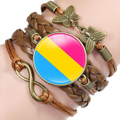 LGBT Rainbow Pride Leather Bracelet Valentine's Day Gift
