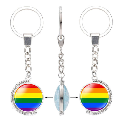 LGBT Rainbow Pride Rotatable Key Chains Accessories Gifts