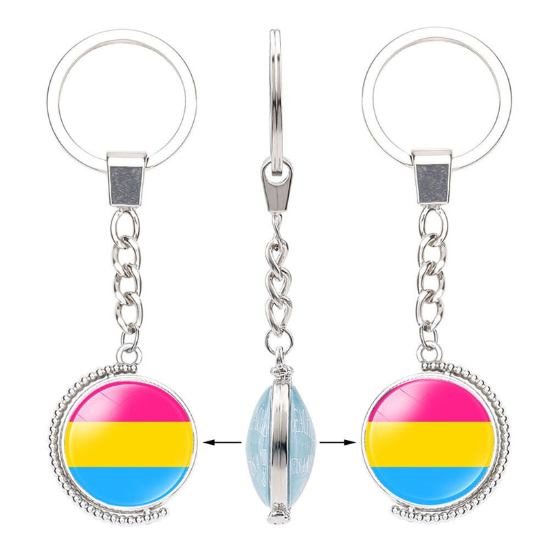 LGBT Rainbow Pride Rotatable Key Chains Accessories Gifts