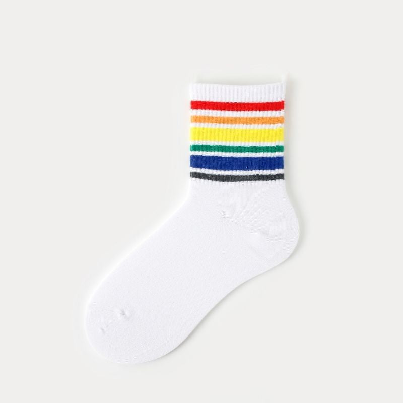 LGBT Pride Rainbow Strip Socks All-match Style Sockings