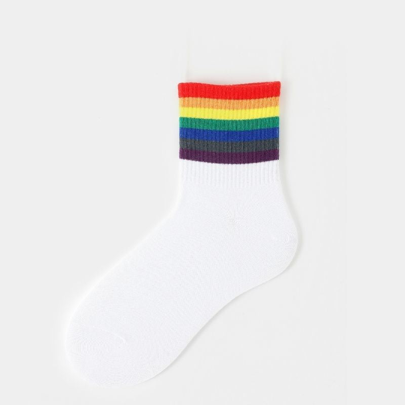 LGBT Pride Rainbow Strip Socks All-match Style Sockings