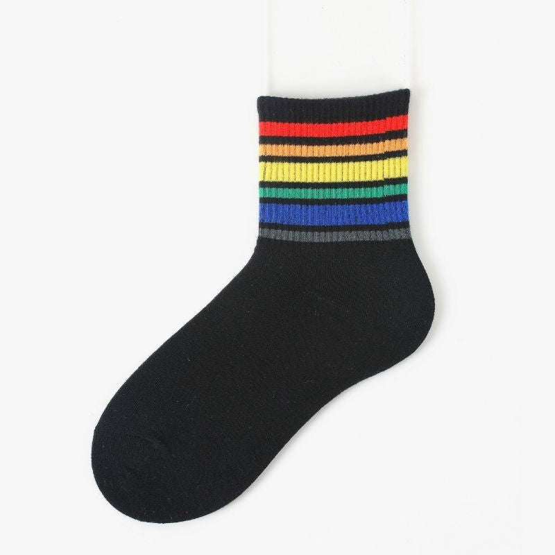 LGBT Pride Rainbow Strip Socks All-match Style Sockings