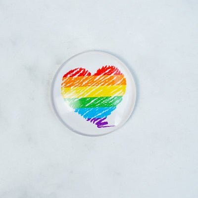 LGBT Rainbow Pride Label Glass Magnetic Fridge Sticker Event Gift