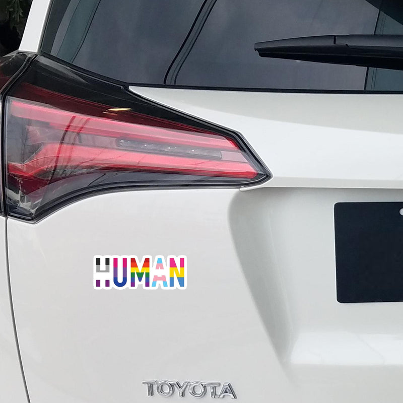 LGBT Unicorns 5.6*15cm Rainbow Pride HUMAN Car Sticker