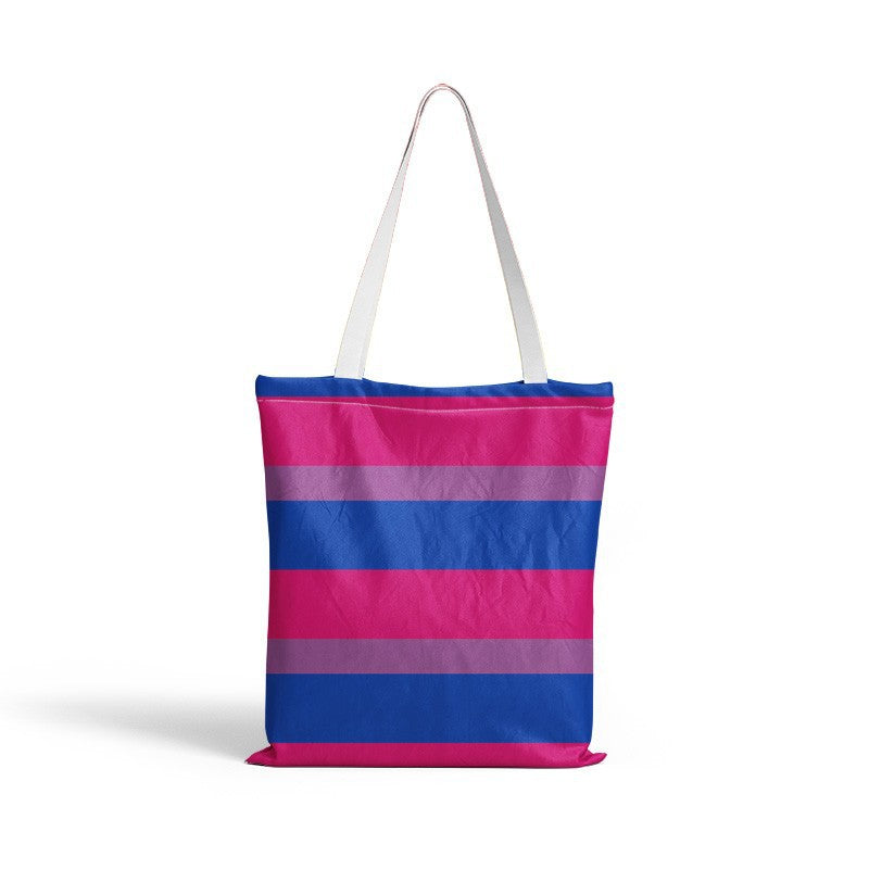 LGBT Rainbow Pride Printed Striped Canvas Bag Shoulder Shopping Bag