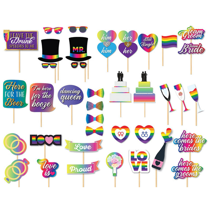 LGBT Rainbow Pride Gay Lesbian Wedding Photo Booth Prop