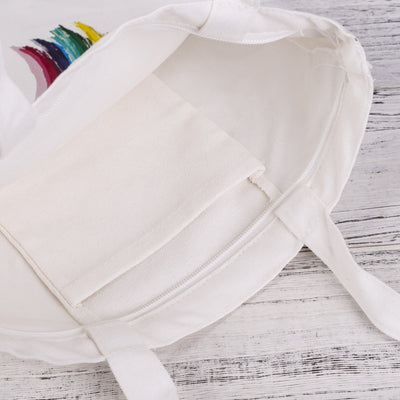 LGBT Rainbow Striped Printed Canvas Bag Shoulder Shopping Bag