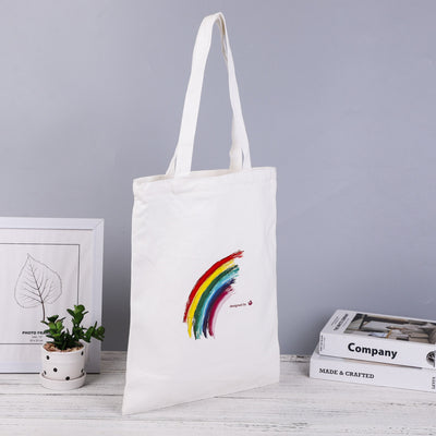 LGBT Rainbow Striped Printed Canvas Bag Shoulder Shopping Bag