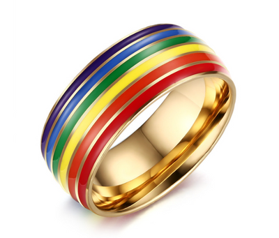 LGBT Pride Stainless Steel Rainbow Ring Valentine's Day Gift