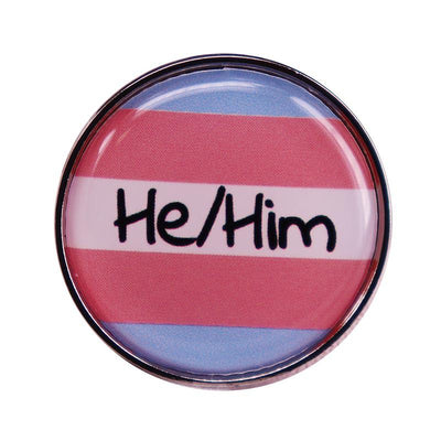 LGBT Rainbow Pride Badge Transgender Metal Pin Pronouns He/Him Valentine's Day Gift