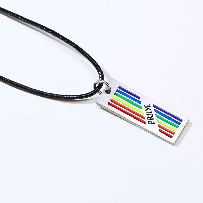 Pride Rainbow Women Men Necklaces Stainless Steel Pendant LGBT Lesbian Gay Female Jewelry Accessories Pansexual
