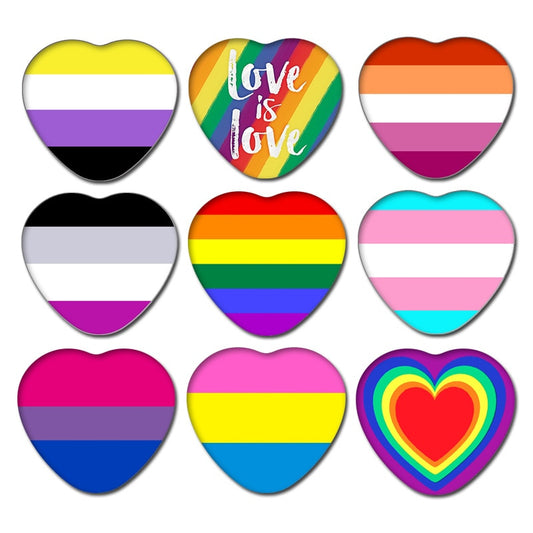 LGBT Rainbow Pride Badge Lapel Heart Cute Pins
