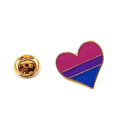 LGBT Rainbow Pride Badge Metal Heart Lapel Pin For Bisexual Pansexual Transgender Pride