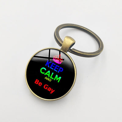 LGBT Rainbow Pride Crystal Keychains Car Keyrings