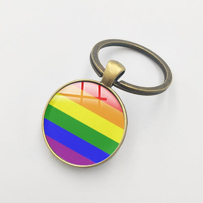 LGBT Rainbow Pride Crystal Keychains Car Keyrings