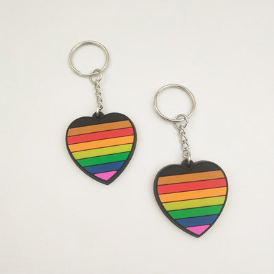 LGBT Rainbow Pride PVC Heart Shape Key Chain Holiday Gift