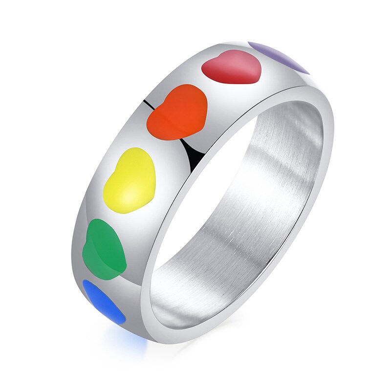 LGBT Love Heart Wedding Ring Valentine&