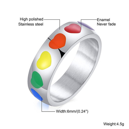 LGBT Love Heart Wedding Ring Valentine's Day Gift.