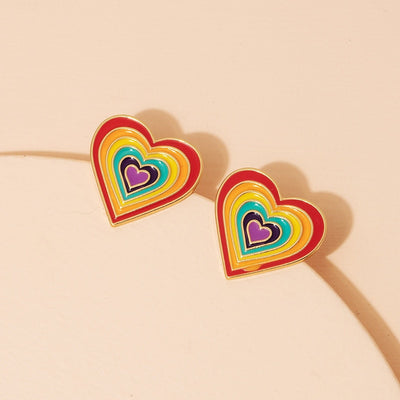 LGBT Rainbow Love Ear Studs Valentine's Day Gift.