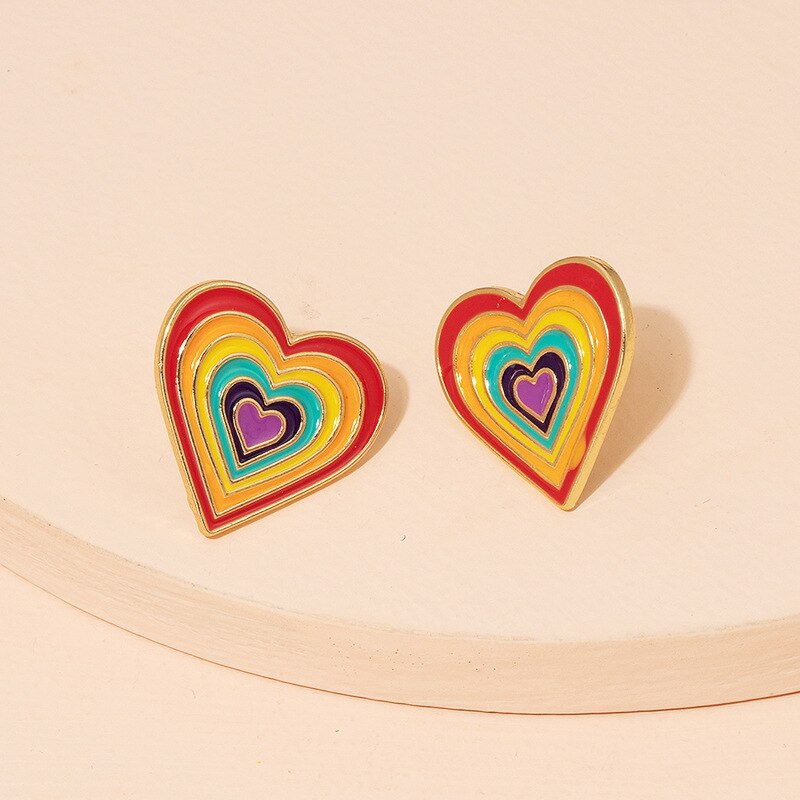 LGBT Rainbow Love Ear Studs Valentine&