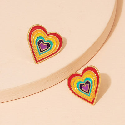 LGBT Rainbow Love Ear Studs Valentine's Day Gift.
