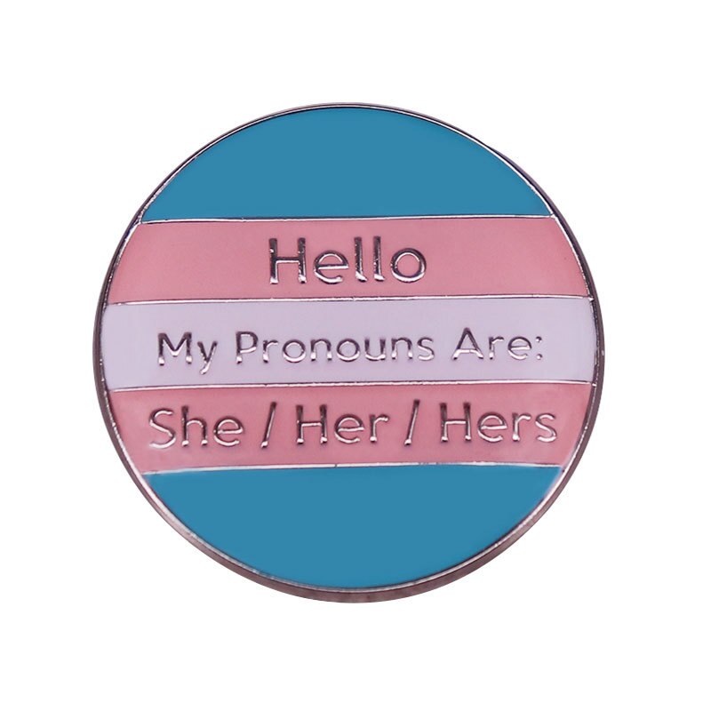 LGBT Pride Parade Transgender Pride Pronouns Pin She/Her/Hers Brooch Come Out Pin