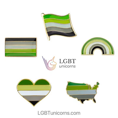 LGBT Pride Badge Aromantic Pride Flag Pin Brooch ASAW