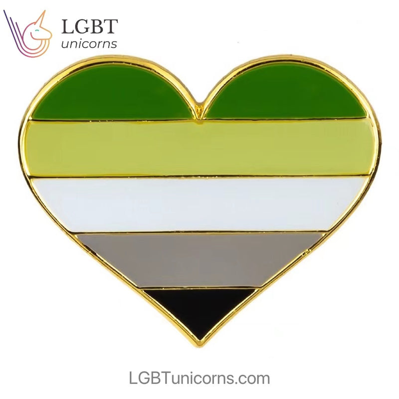 LGBT Pride Badge Aromantic Pride Flag Pin Brooch ASAW