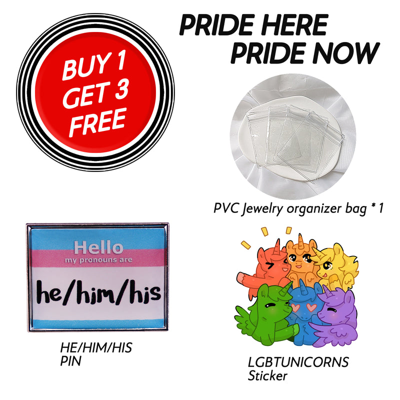 LGBT Pride Parade Transgender Pride Pronouns Pin HE/HIM/HIS Brooch Come Out Pin