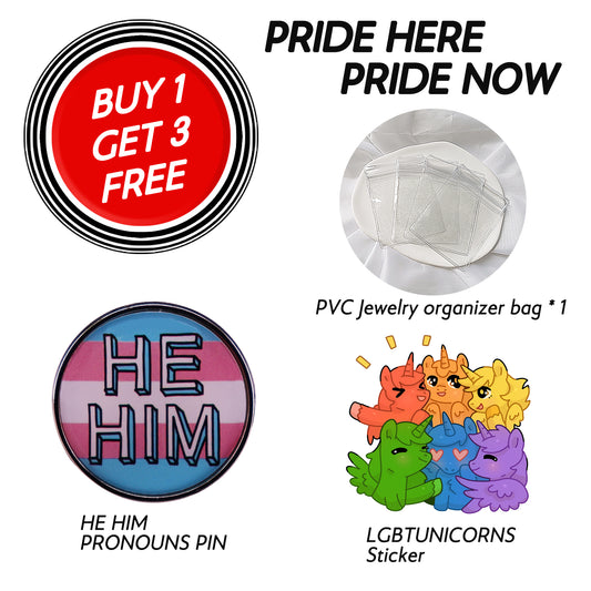 LGBT Pride Parade Transgender Pride Pronouns Pin HE/HIM Brooch Come Out Pin