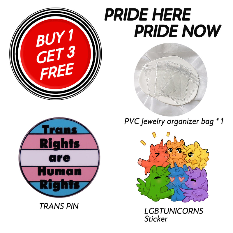 LGBT Pride Parade Transgender Pride Pronouns Pin TRANS RIGHTS ARE HUMAN RIGHTS Brooch